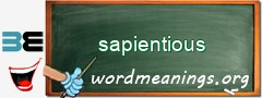 WordMeaning blackboard for sapientious